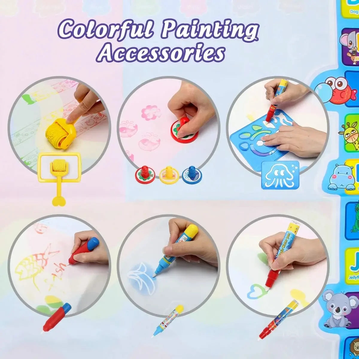 Magic Water Drawing Mat — Reusable Water Painting Board for Kids