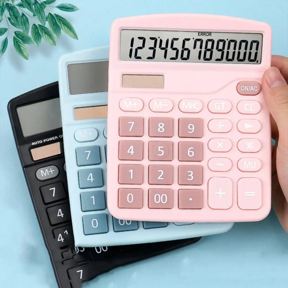 yggcoo 12-Digit Electronic Calculator — Dual Power Supply for Office & School