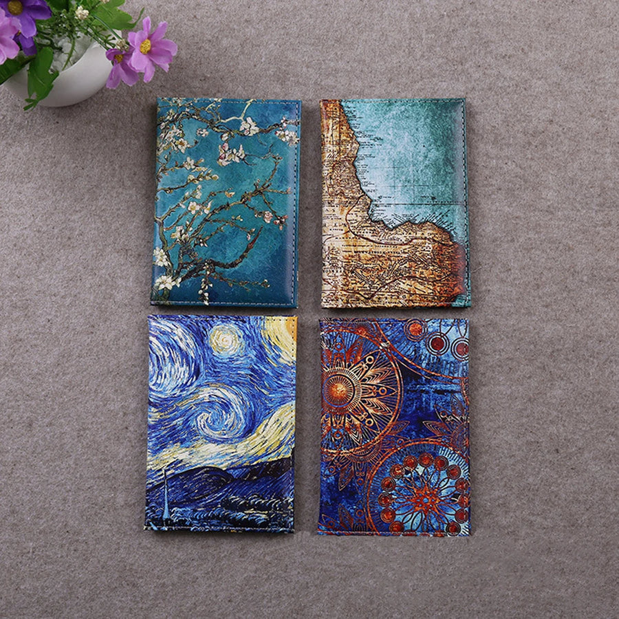 Norbinus Floral Passport Cover — Lightweight PU Leather Travel Wallet