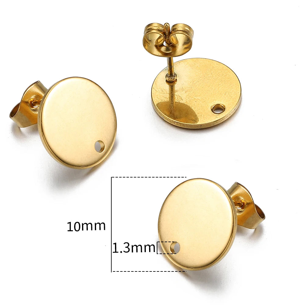 MINGXUAN Stainless Steel Earring Studs — DIY Jewelry Making Base Pins