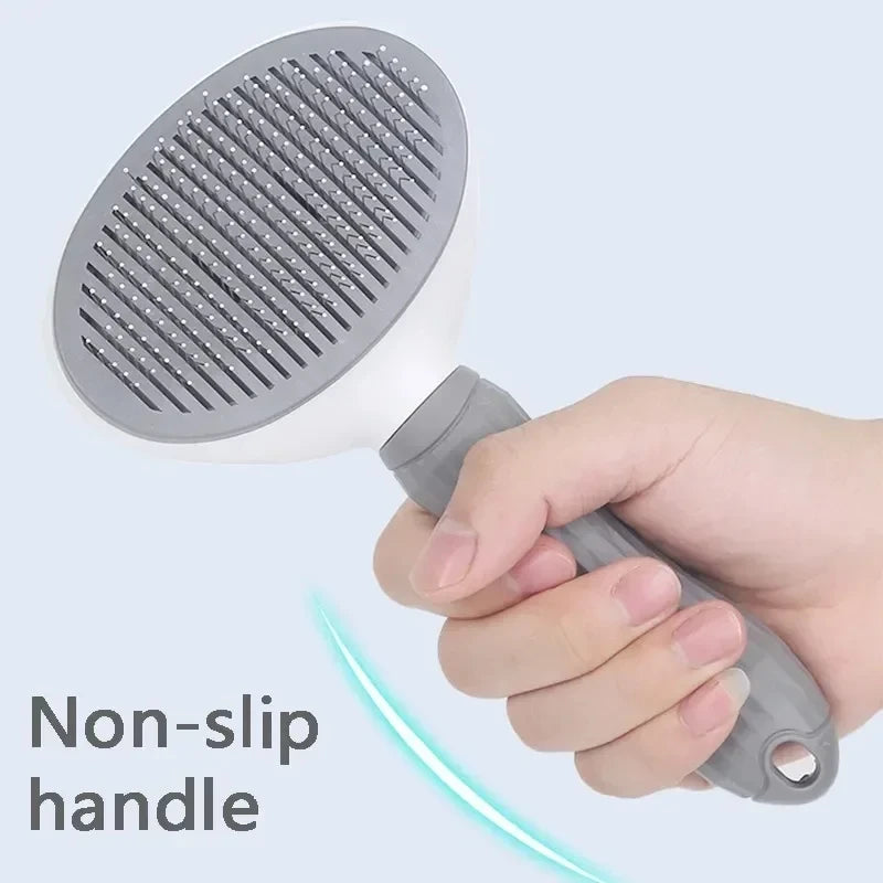 Self-Cleaning Pet Grooming Brush — De-matting Comb for Dogs and Cats