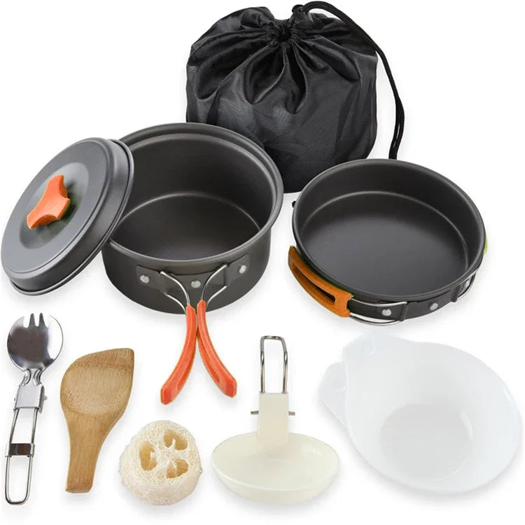 Camping Cookware Kit — Lightweight Nonstick Outdoor Cooking Set