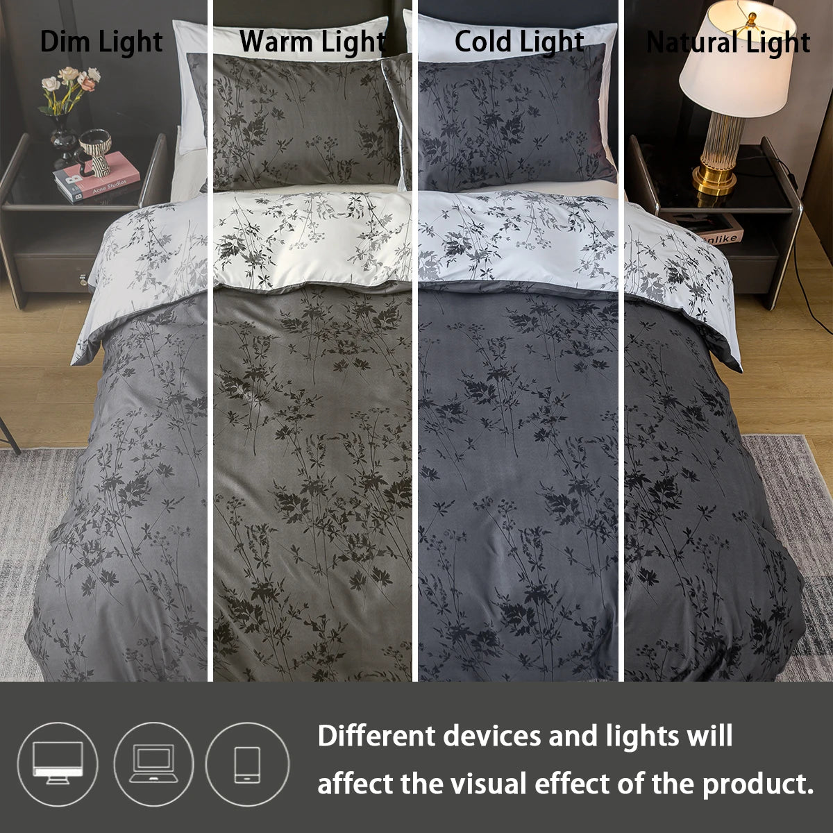 Pattern Print Duvet Cover Set — Soft Skin-Friendly Bedding with 2 Pillowcases