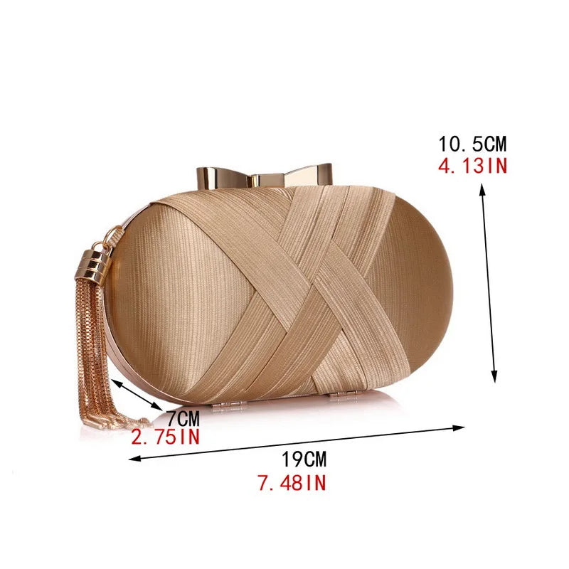miflame Elegant Tassel Clutch Bag — Sparkling Evening Handbag for Weddings
