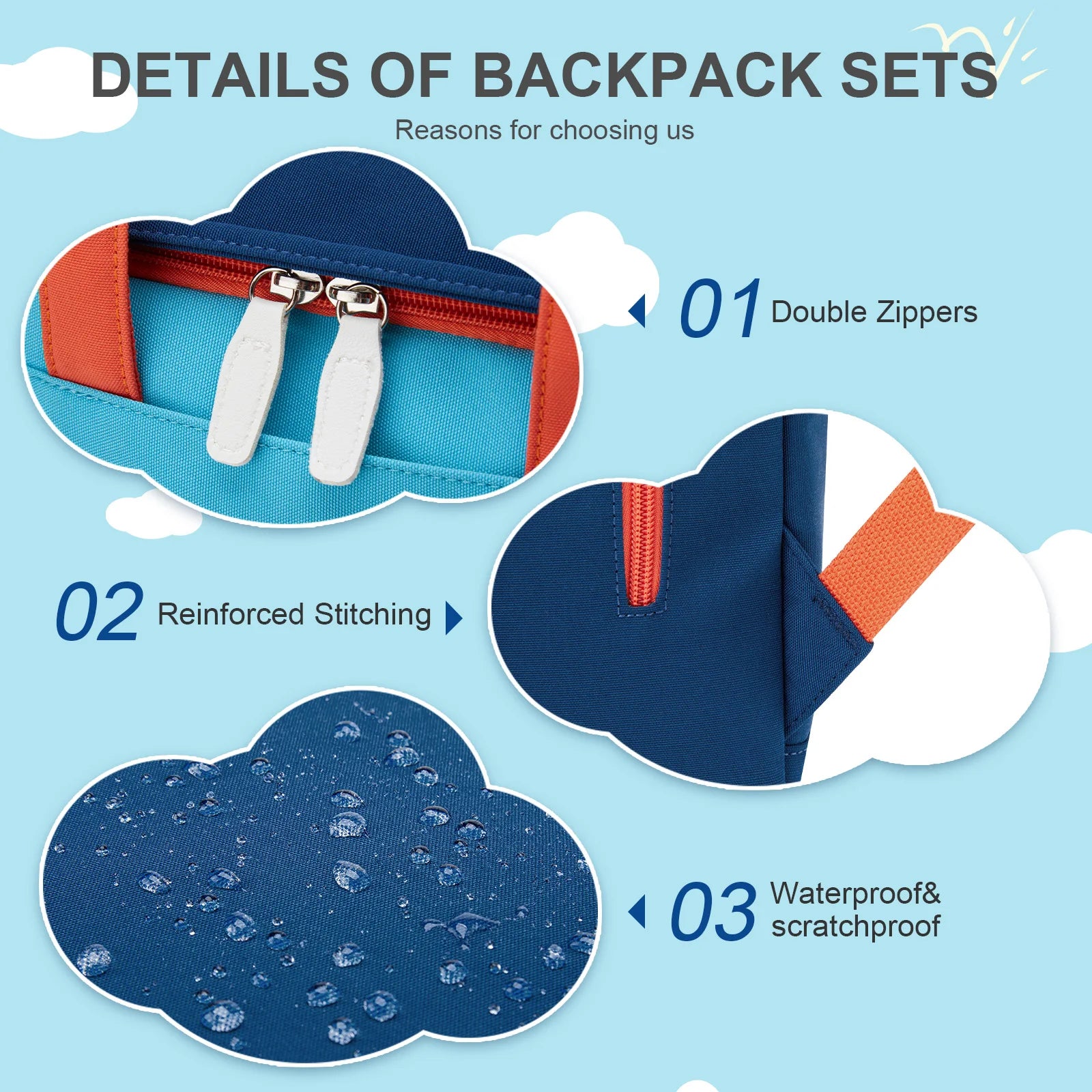 Fewchor Unisex School Backpack — Lightweight Patchwork Daypack for Students