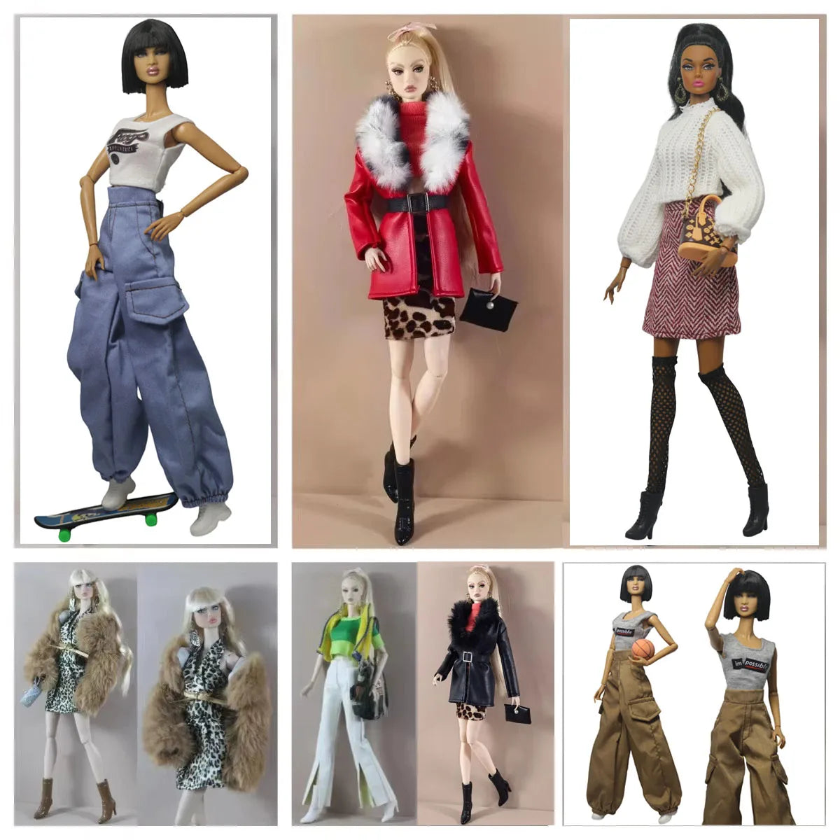 Handmade Doll Outfit Overcoat — Fashionable Accessory Set for 11.5 Inch Dolls