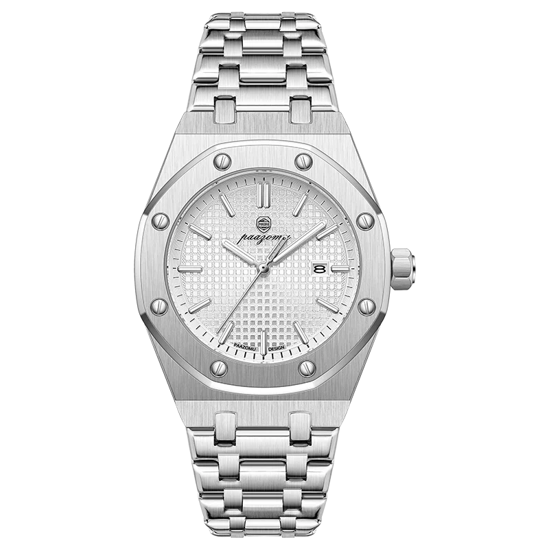 PAAZOMU Men's Business Wristwatch — Stainless Steel Quartz Watch with Luminous Date