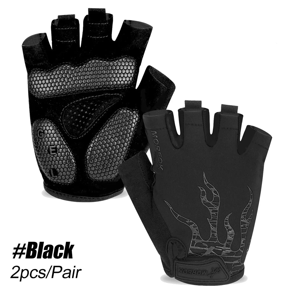 Padded Half Finger Cycling Gloves — Shock-Absorbing Mountain Bike Gear