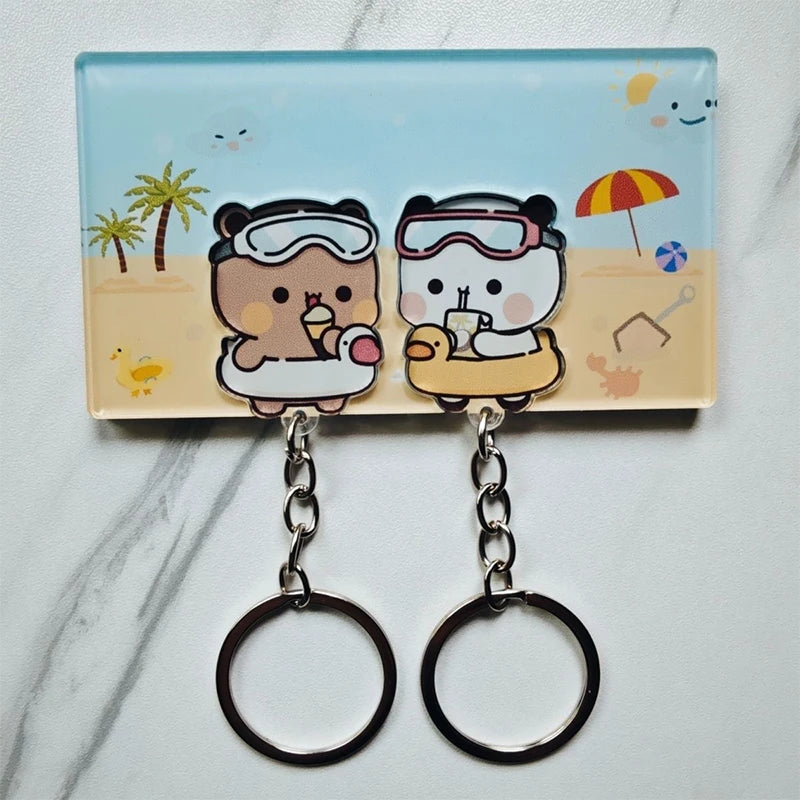 Cartoon Acrylic Key Holder — Decorative Wall Organizer & Fridge Magnet