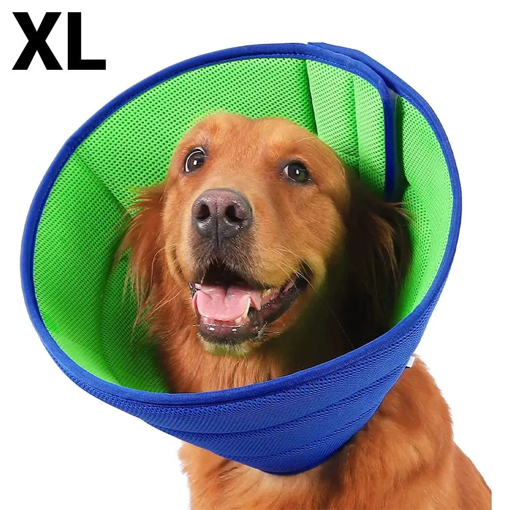 Protective Dog Recovery Cone — Breathable Mesh Elizabethan Collar
