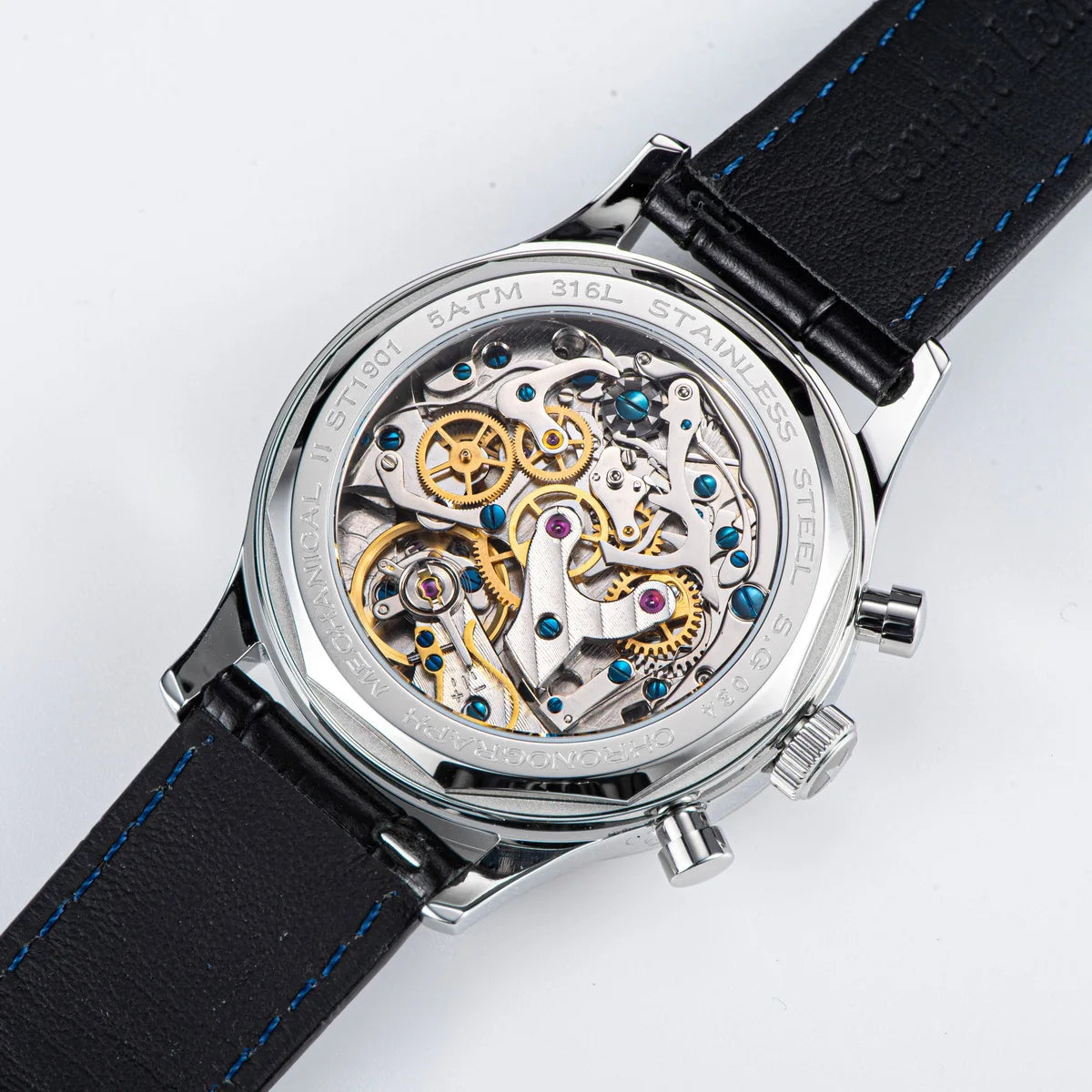 SUGESS 1963 Pilot Watch — Mechanical Chronograph Panda Wristwatch
