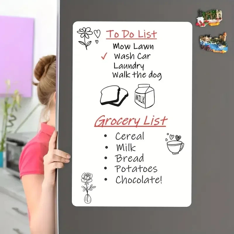 Magnetic Dry Erase Whiteboard — Flexible Refrigerator Memo Board