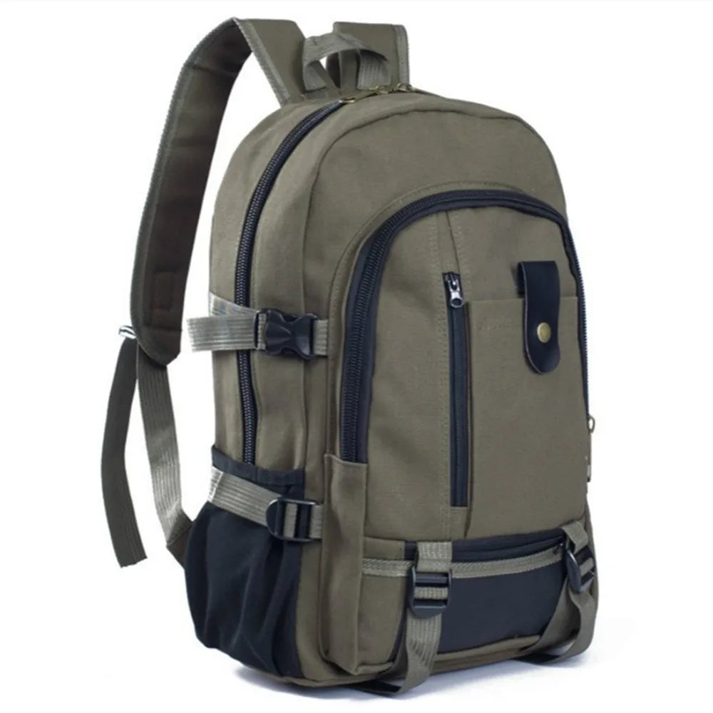 Canvas Travel Backpack — Large Capacity Outdoor Daypack for Hiking