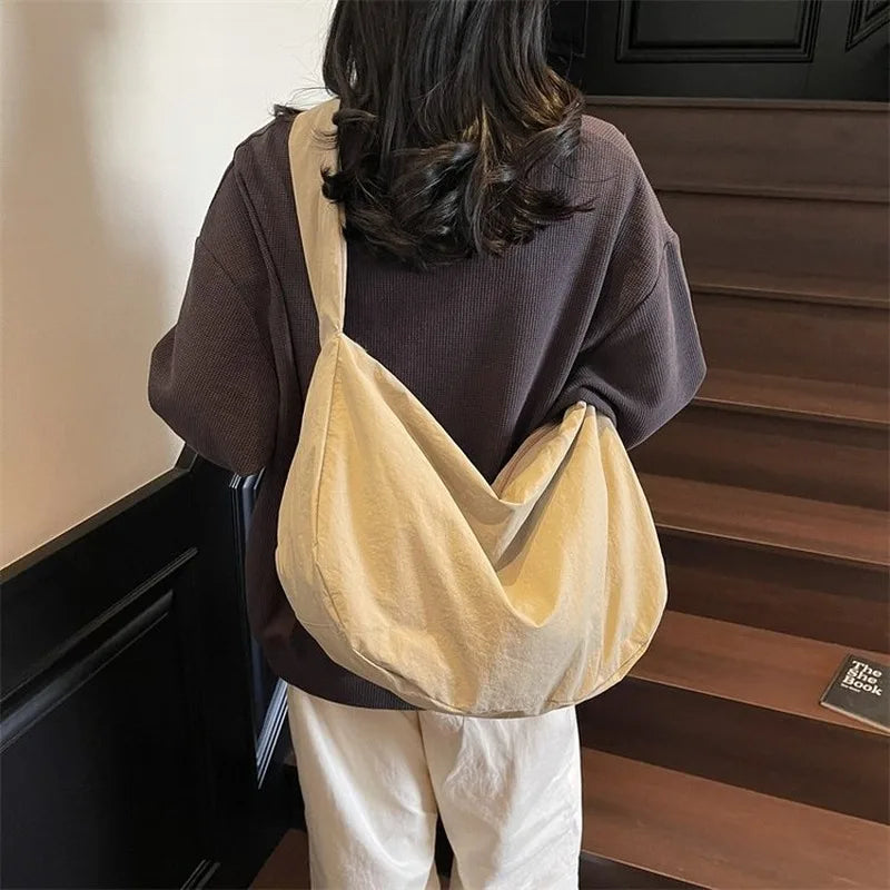 Large Soft Casual Crossbody Hobo Bag — Spacious Daily Carry for Women
