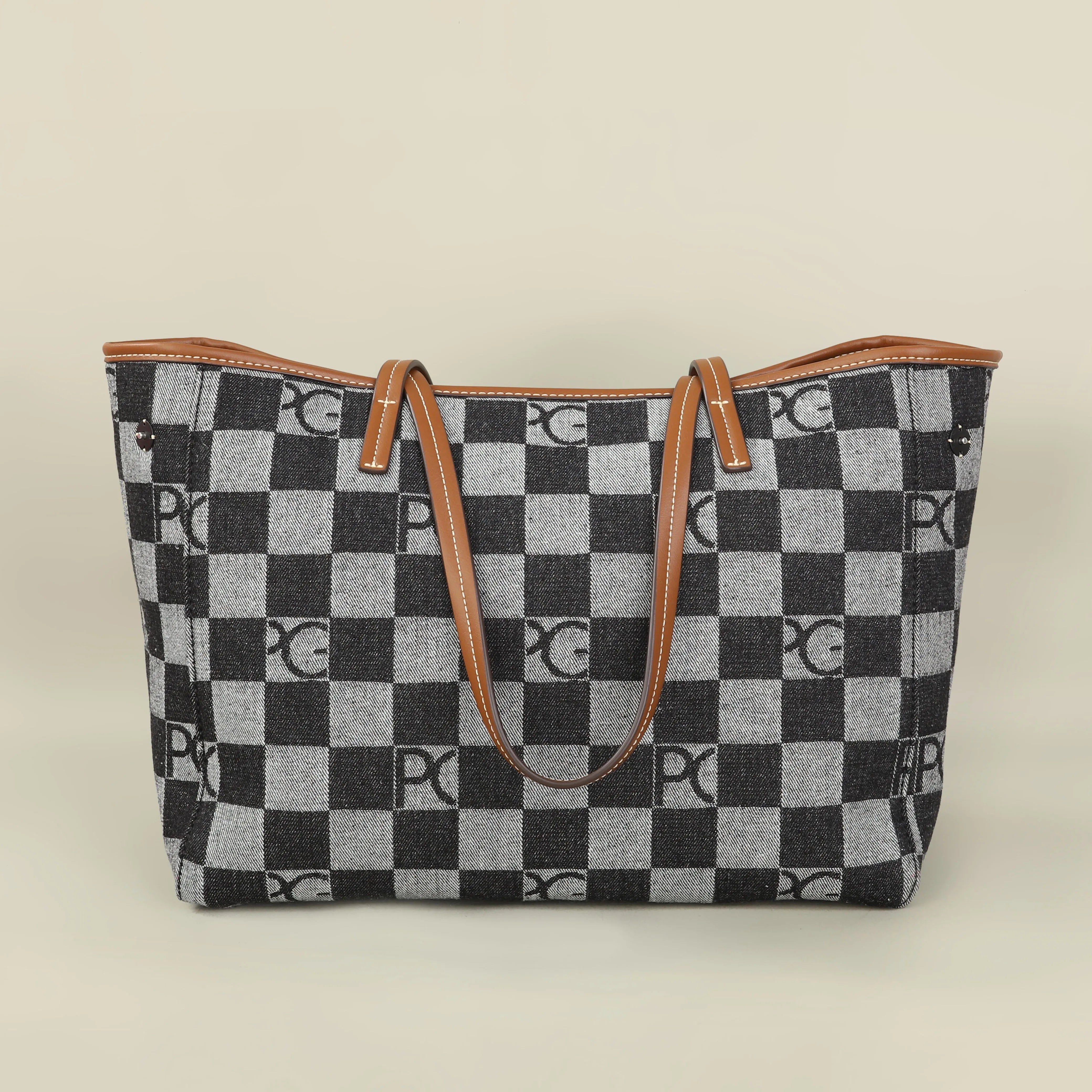 PG Latin American Style Tote Bag — Large Capacity Cowboy Splicing Design