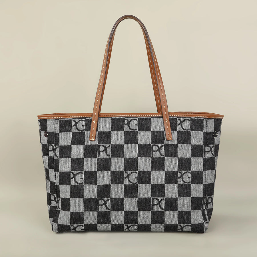 PG Latin American Style Tote Bag — Large Capacity Cowboy Splicing Design
