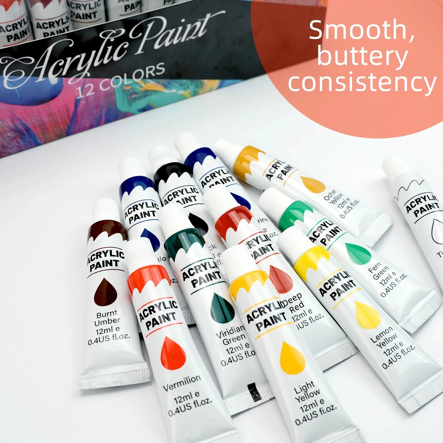 Vibrant Acrylic Paint Set — Multi-Surface Art Supplies for Canvas and Wood