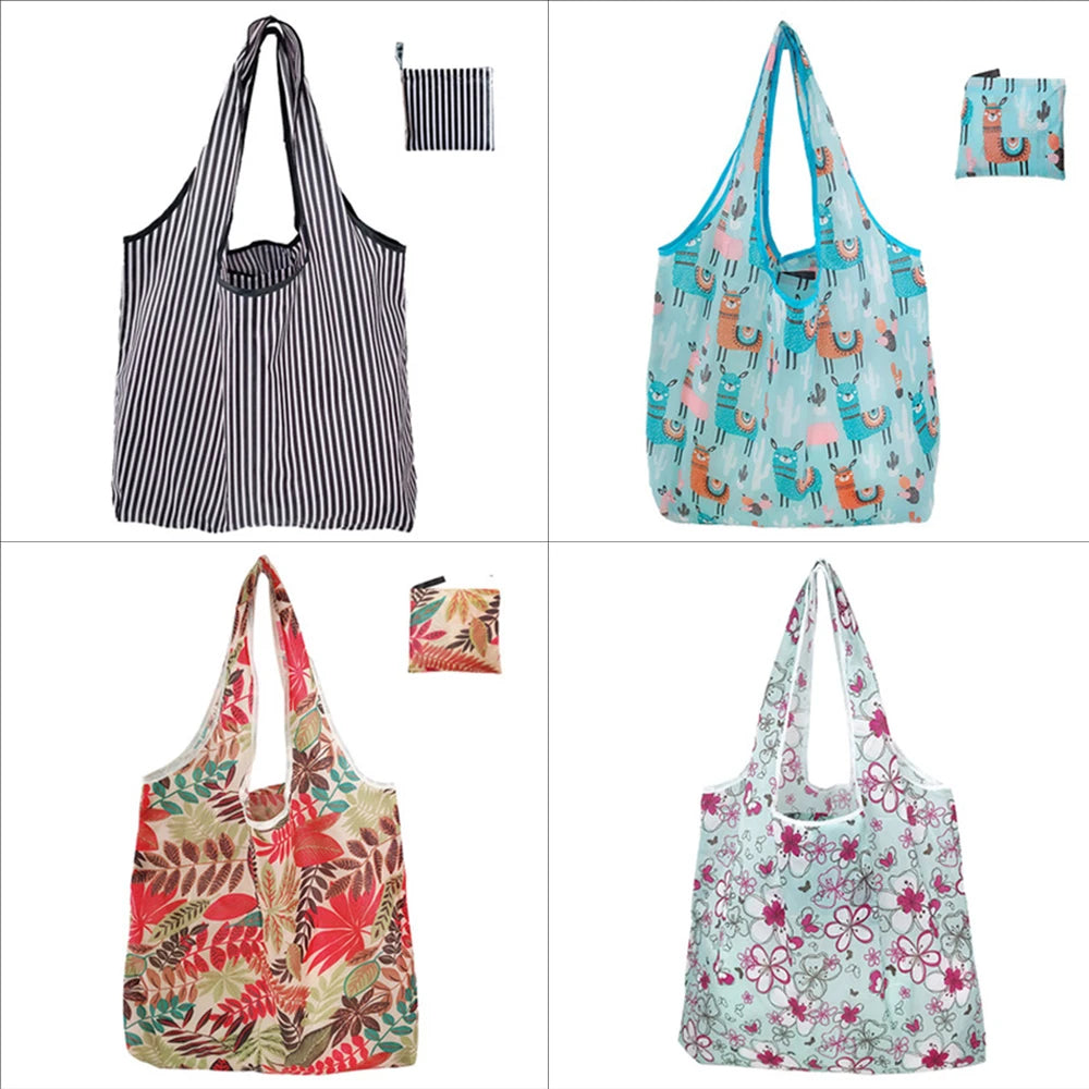 Reusable Foldable Tote Bag — Large Capacity Eco-Friendly Grocery Bag
