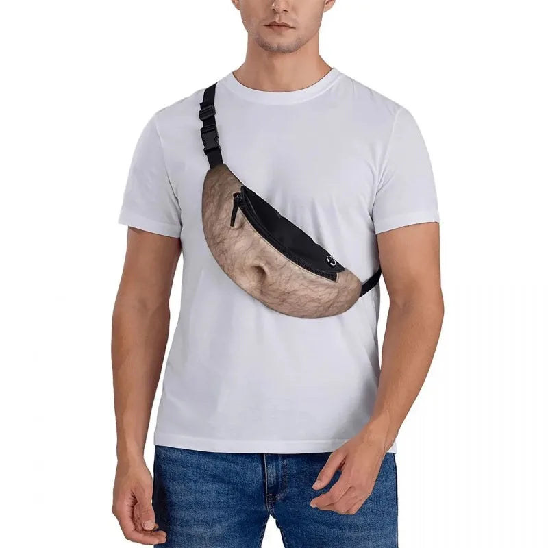 Novelty Fake Belly Waist Bag — Funny Prank Fanny Pack for Parties