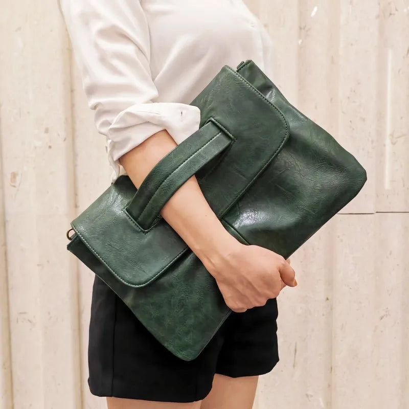 NIGEDU Women's PU Leather Crossbody Bag — Versatile Laptop Pouch & Clutch