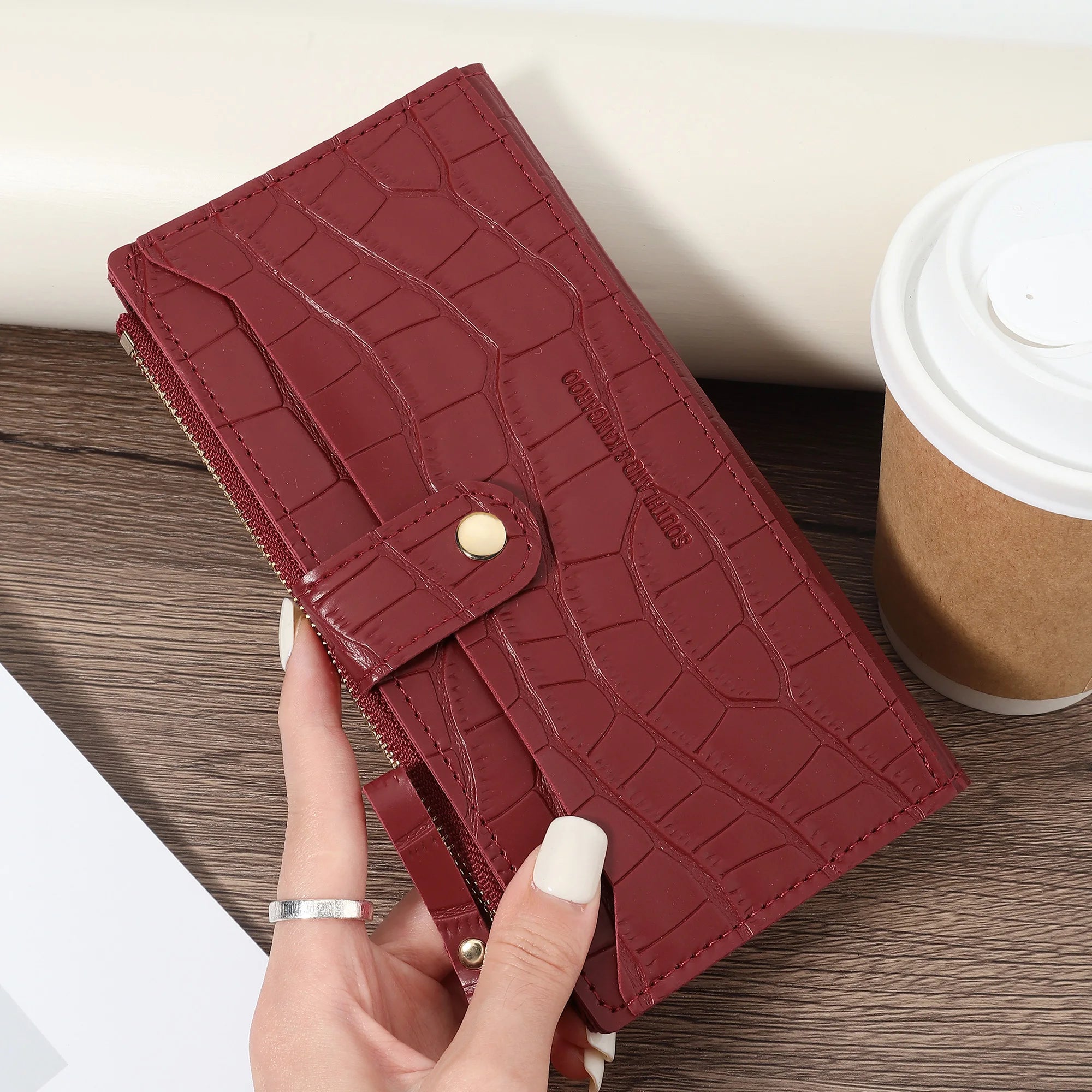 Women's Long Wallet Clutch — Multi-Slot Organizer with Phone Compartment