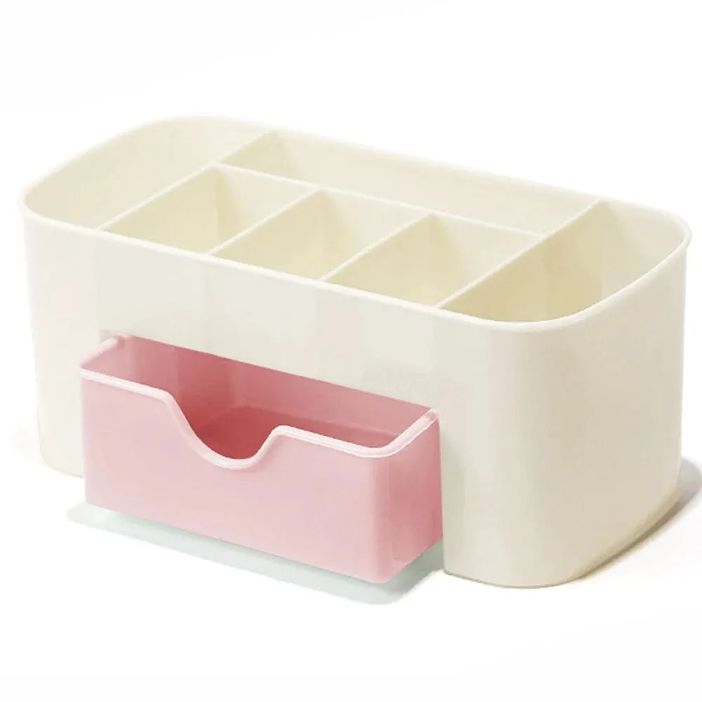 LULAA Desktop Cosmetic Organizer — Multi-Compartment Storage Box for Makeup and Nail Art