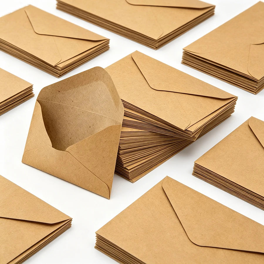 Kraft Paper Envelopes — Small Brown Mailing Envelopes for Cards and Letters