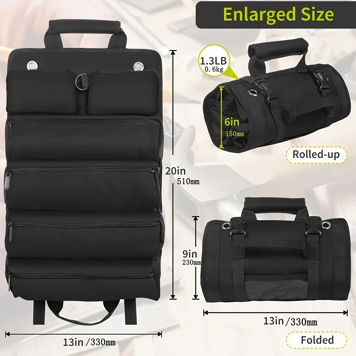 NIUXIANG Tool Bag Organizer — Heavy Duty Roll Up Design with Detachable Pouches