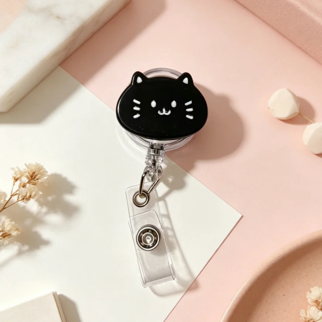 Cat-Shaped Retractable Badge Holder — Anti-Loss ID Card Reel