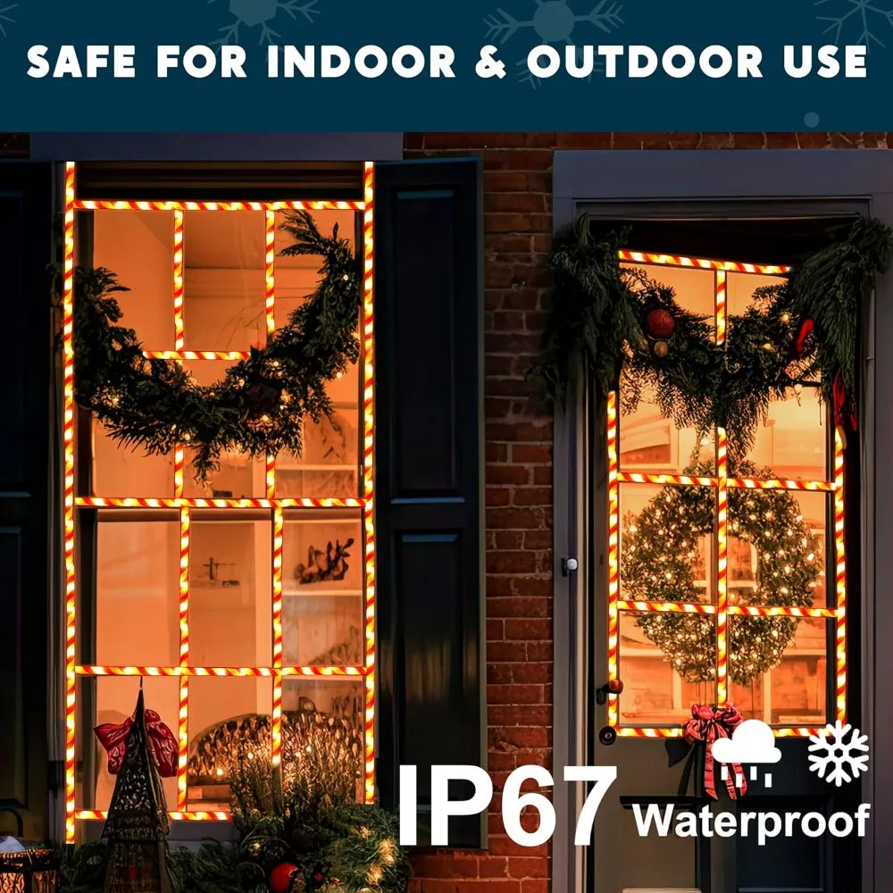 Joyfy LED Candy Cane Rope Lights — 40FT Waterproof Outdoor Holiday Decor