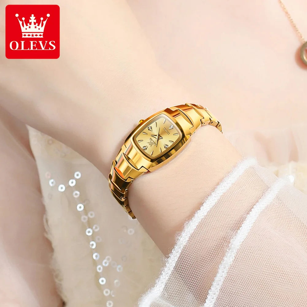 OLEVS 7006 Tungsten Steel Women's Watch — Elegant Luxury Quartz Set