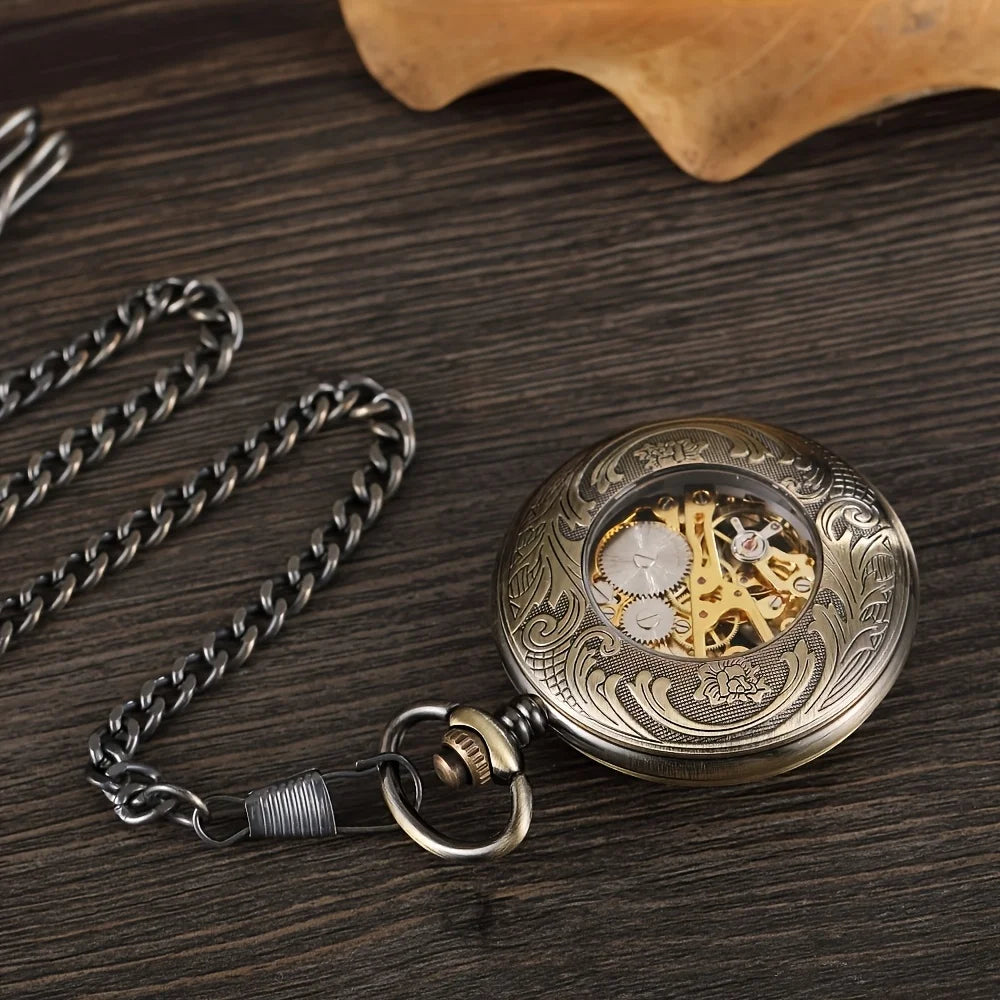 Gorben Vintage Mechanical Pocket Watch — Classic Hollow Out Design