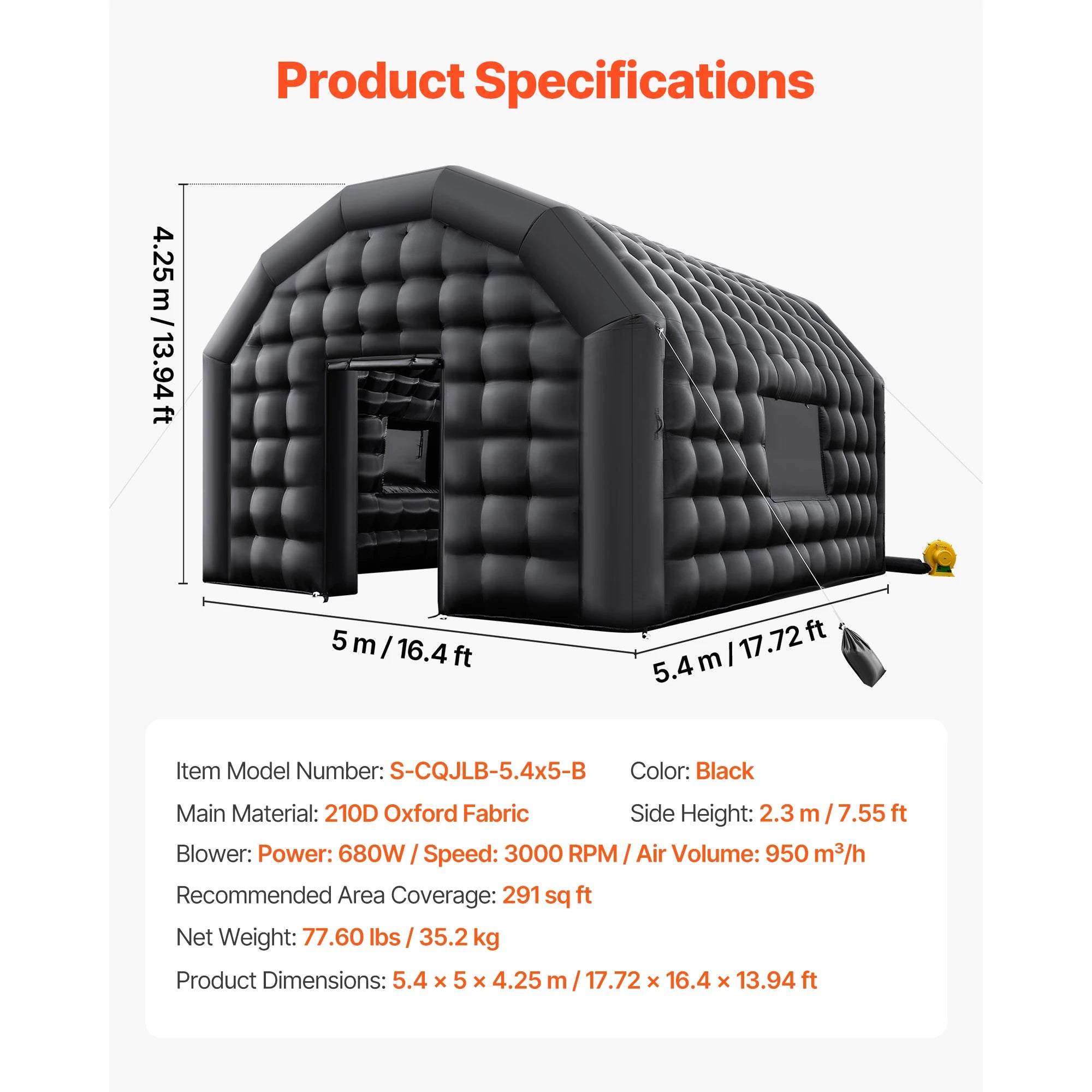 SucceBuy Inflatable Nightclub Tent — Large Event Venue with Blower