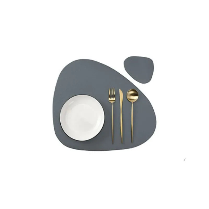 PU Leather Placemat and Coaster Set — Waterproof & Oil-Proof Table Mats