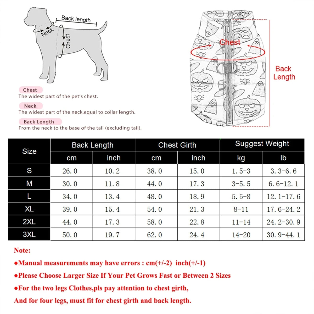 Holapet Halloween Dog Jacket — Waterproof Pumpkin Print Pet Coat