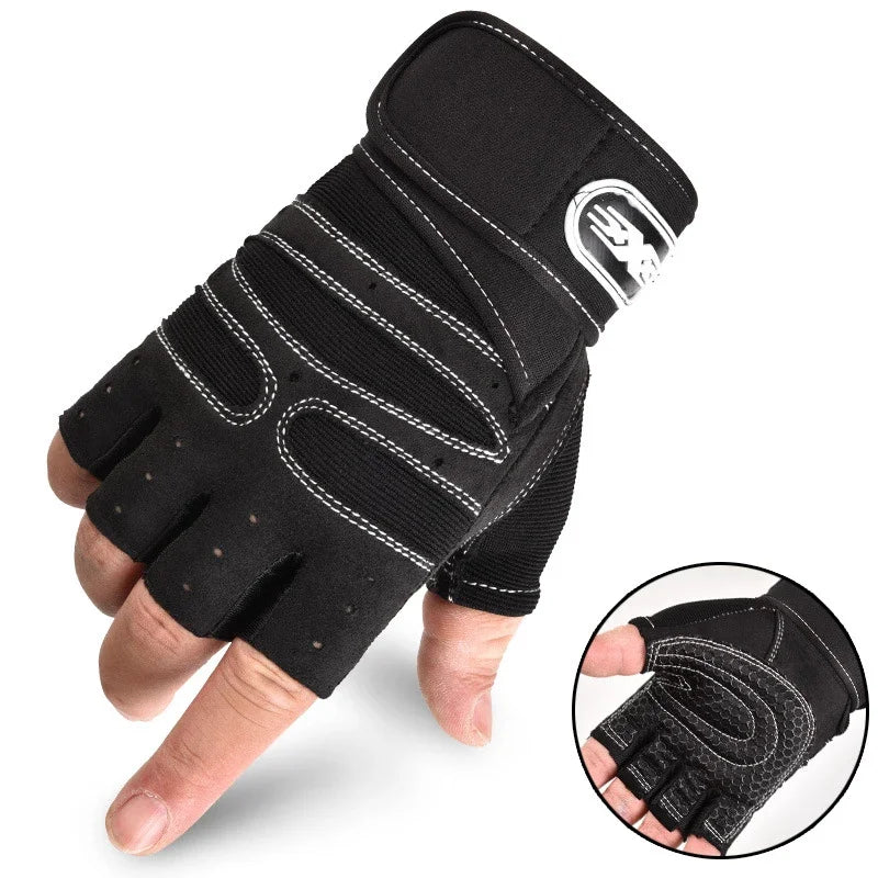 Half Finger Sports Gloves — Non-Slip Wrist Support for Gym & Cycling
