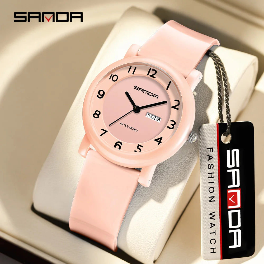 SANDA Children's Quartz Watch — Waterproof Sport Design with Dual Calendar