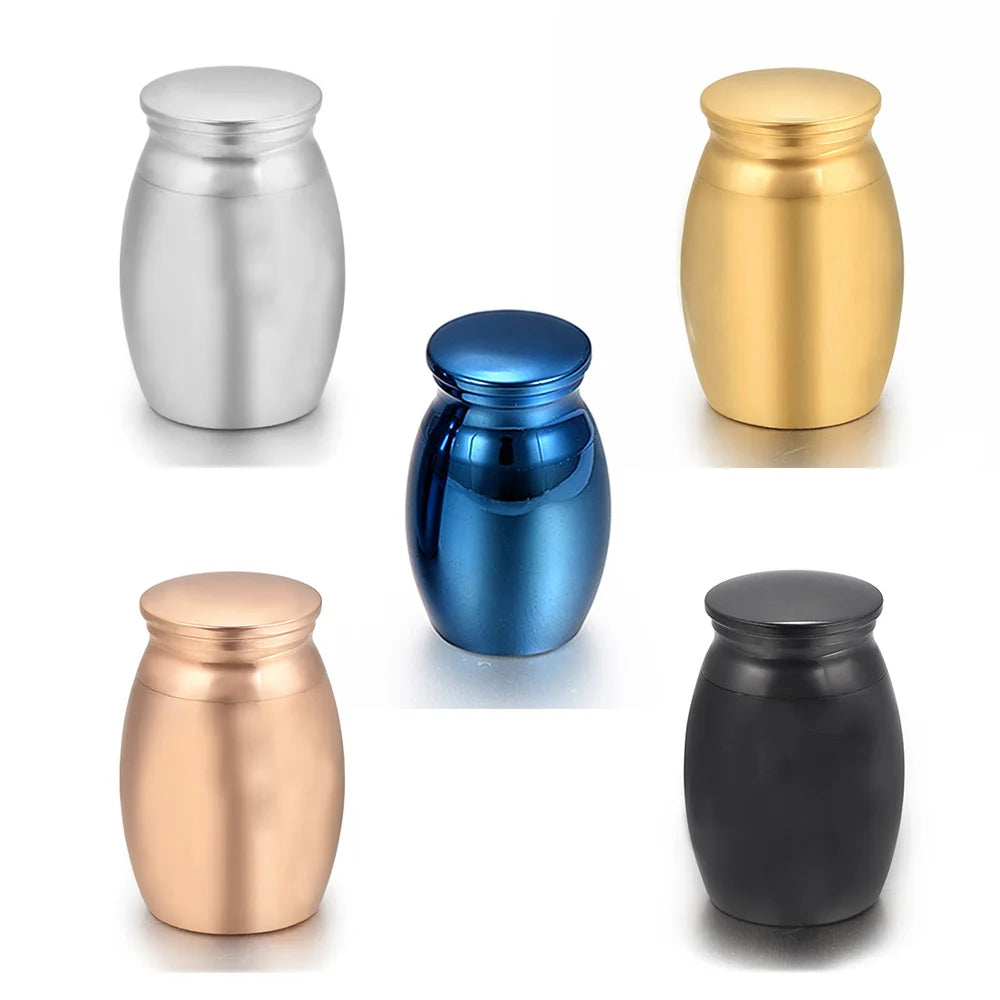 Mini Pet Memorial Urn — Aluminum Alloy Cremation Keepsake Jar