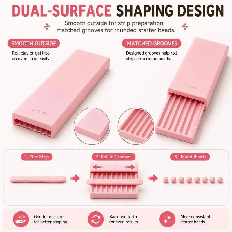 Nail Art Bead Roller Kit — 4-Piece Clay and Gel Extruder Set