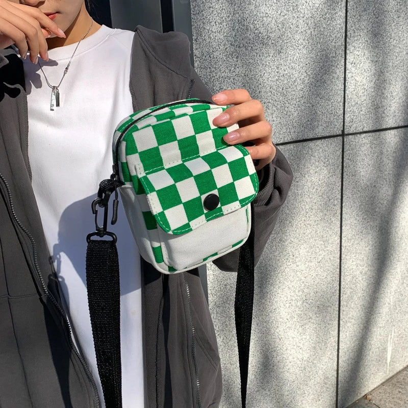 JETTING Men's Sports Messenger Bag — Compact Checkered Travel Shoulder Bag