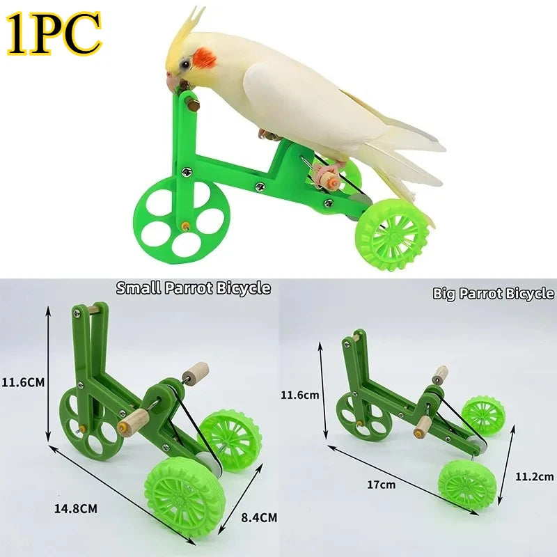 Interactive Parrot Bike Toy — Fun Training Prop for Small Birds