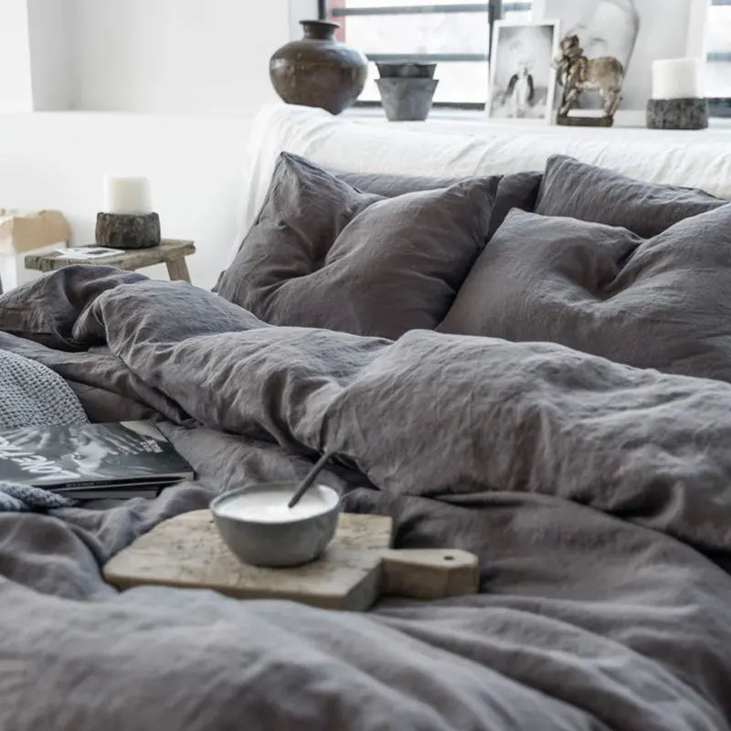 Pure Linen Bed Sheet Set — Breathable 4-Piece Flax Bedding Collection