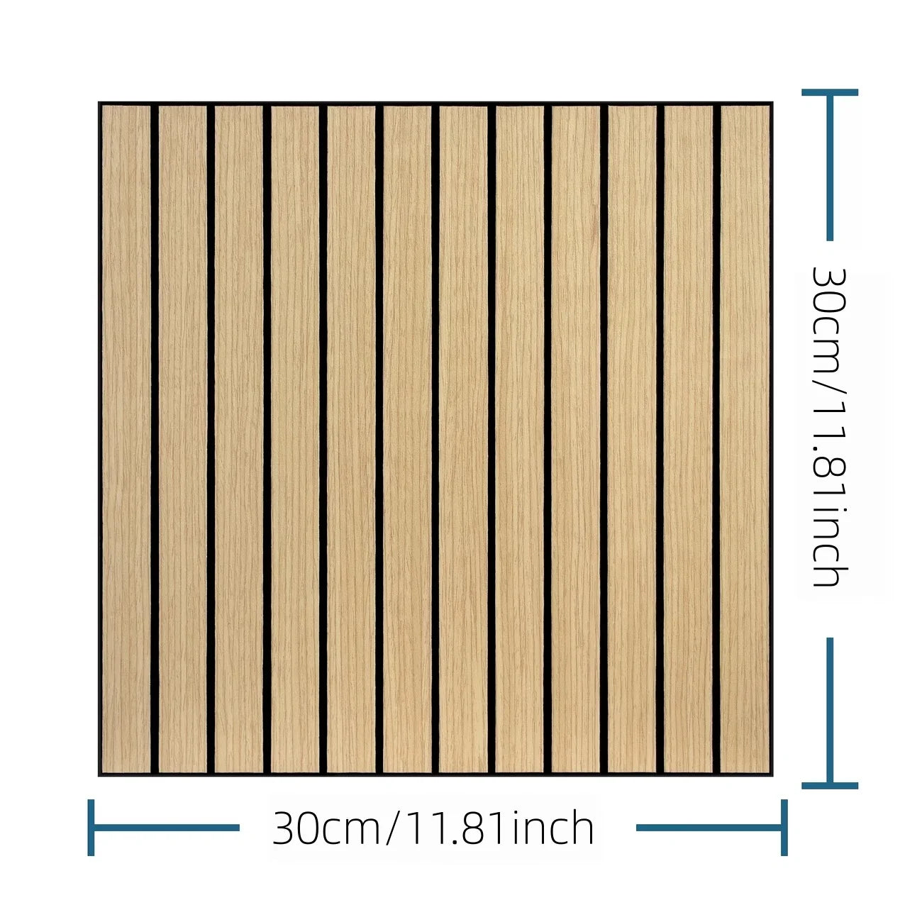 Peel and Stick Wood Slat Wall Panels — Decorative Self-Adhesive Accent, 10pcs