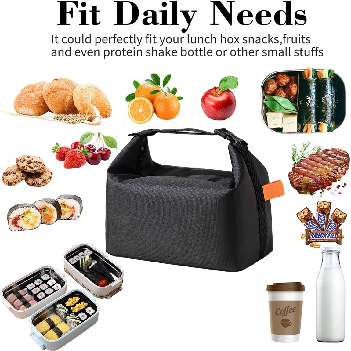 halilulu Insulated Lunch Bag — Large Capacity Leakproof Cooler Tote