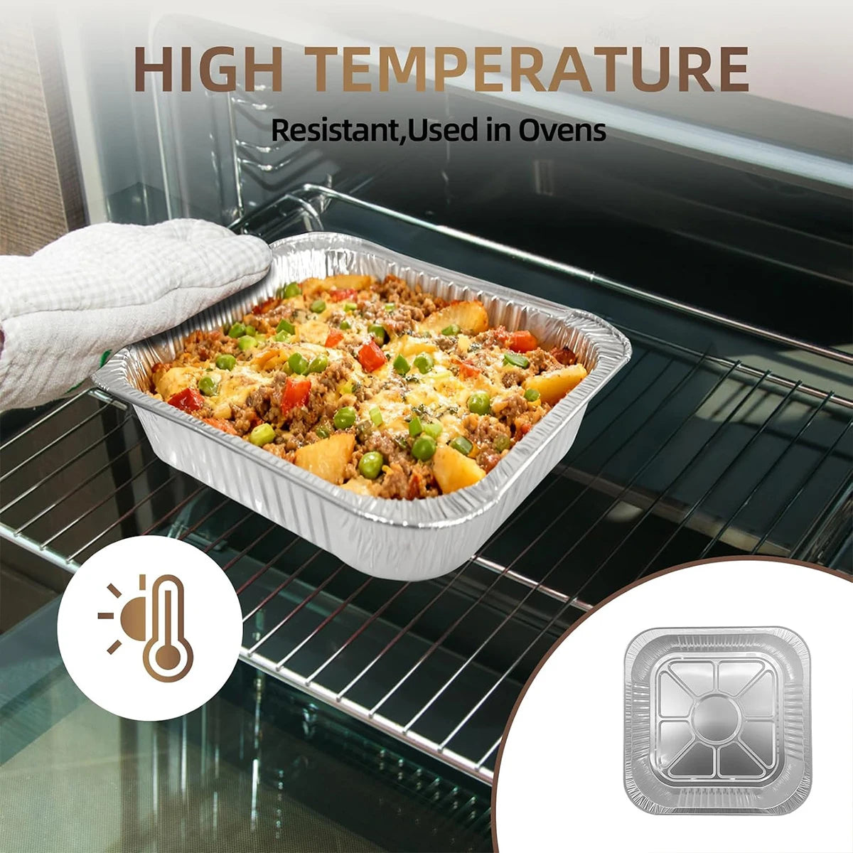 SilverKnight Square Aluminum Baking Pans — 35-Piece Set with Dome Lids