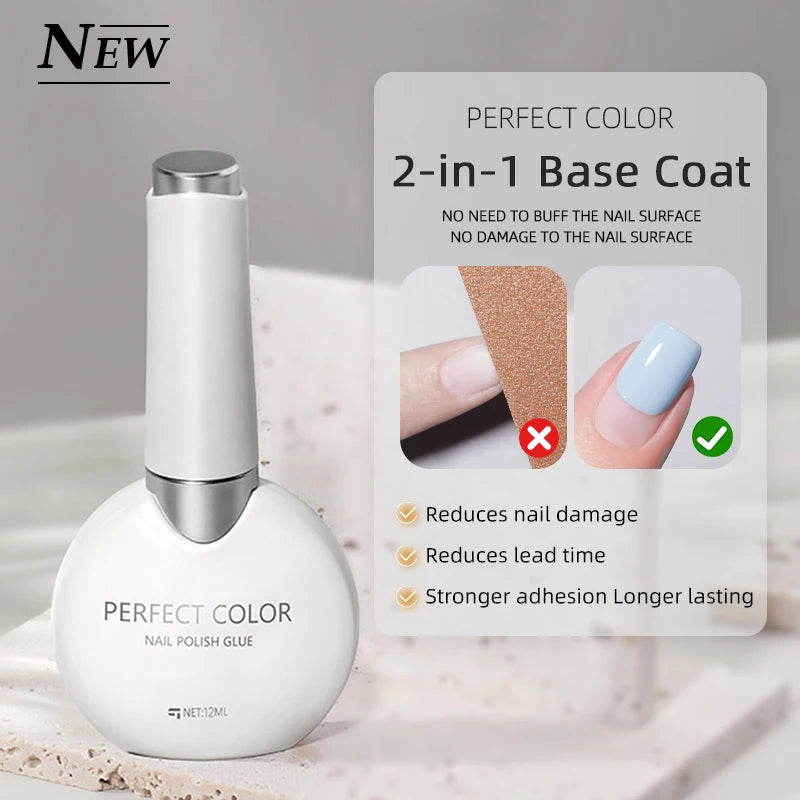 Perfect color Gel Base and Top Coat Set — High Gloss Long Lasting Finish
