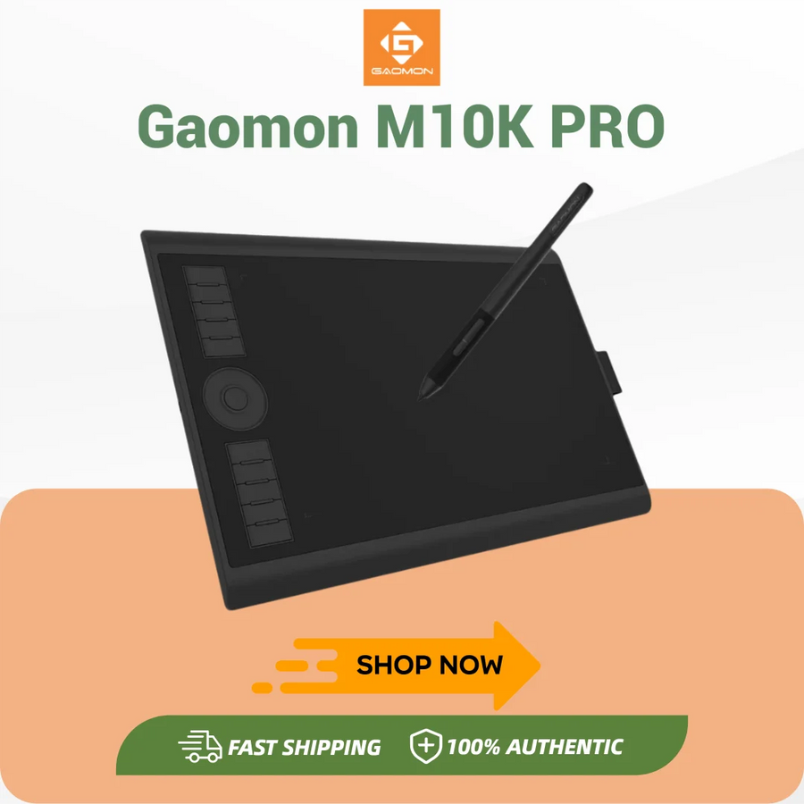 GAOMON M10K PRO Graphics Tablet — Digital Drawing Pad with Tilt Support