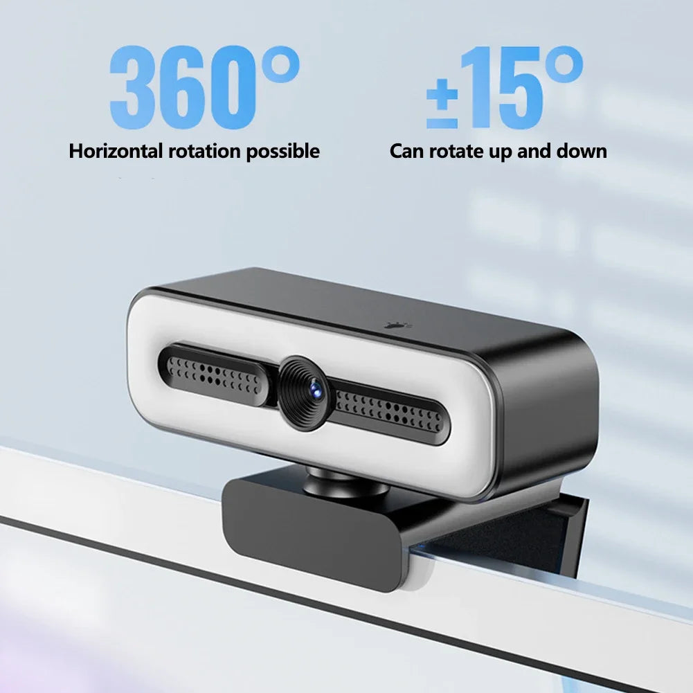 BuyinCoins HD Webcam with Integrated Ring Light — High-Definition Video Conferencing Camera
