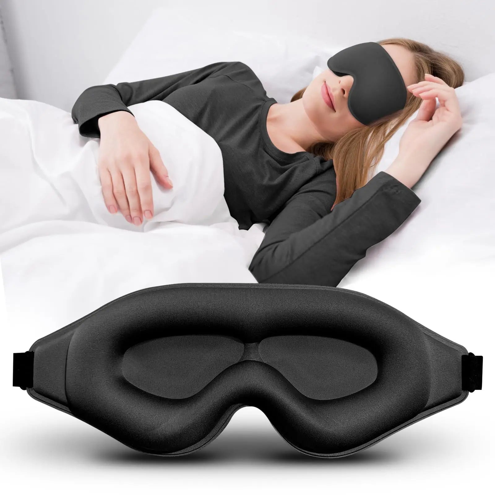 3D Memory Foam Eye Mask — Breathable Blackout Sleep Cover