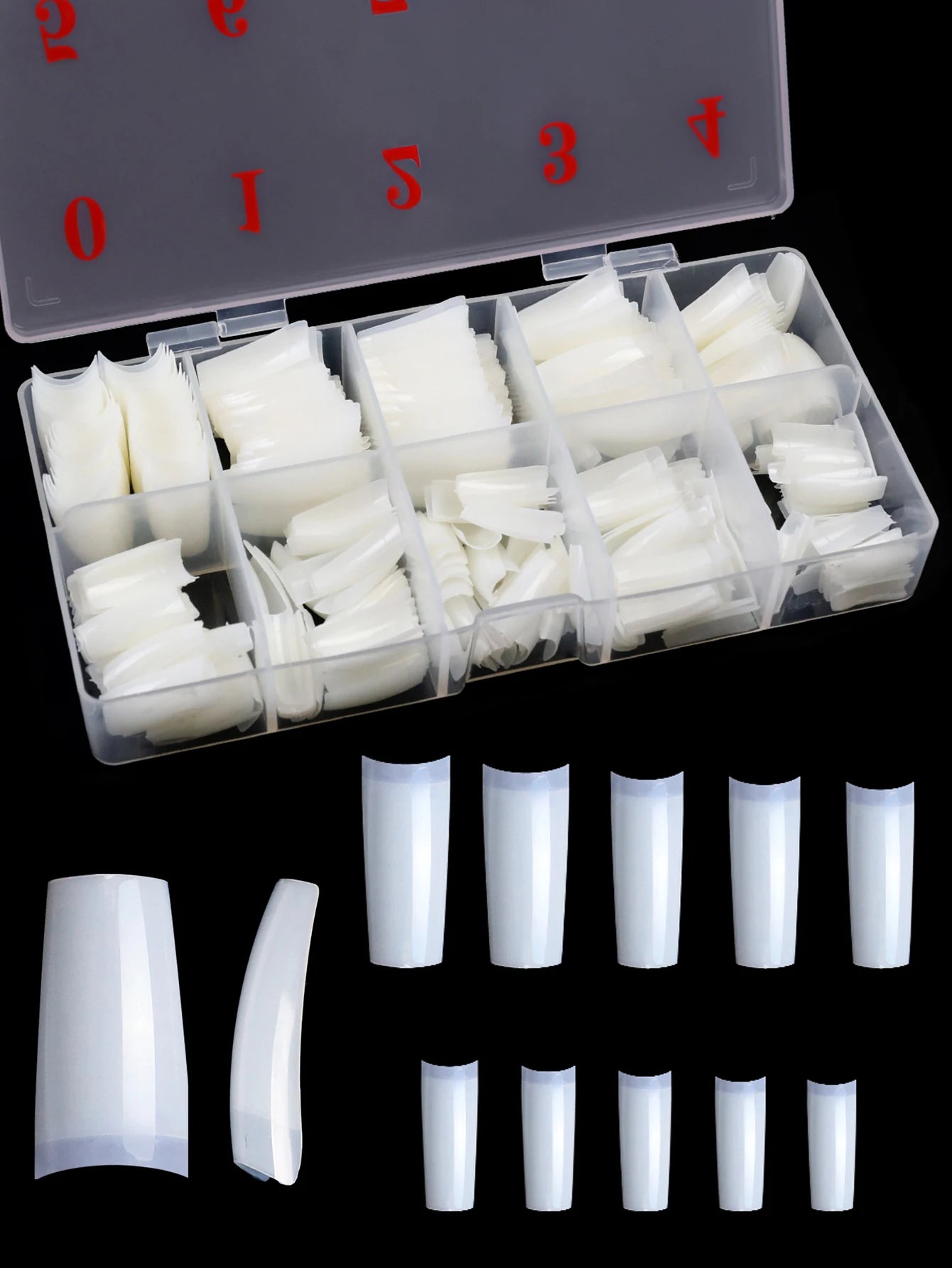 Misscheering French Nail Tips — Clear Half Cover Press On Acrylic Nails